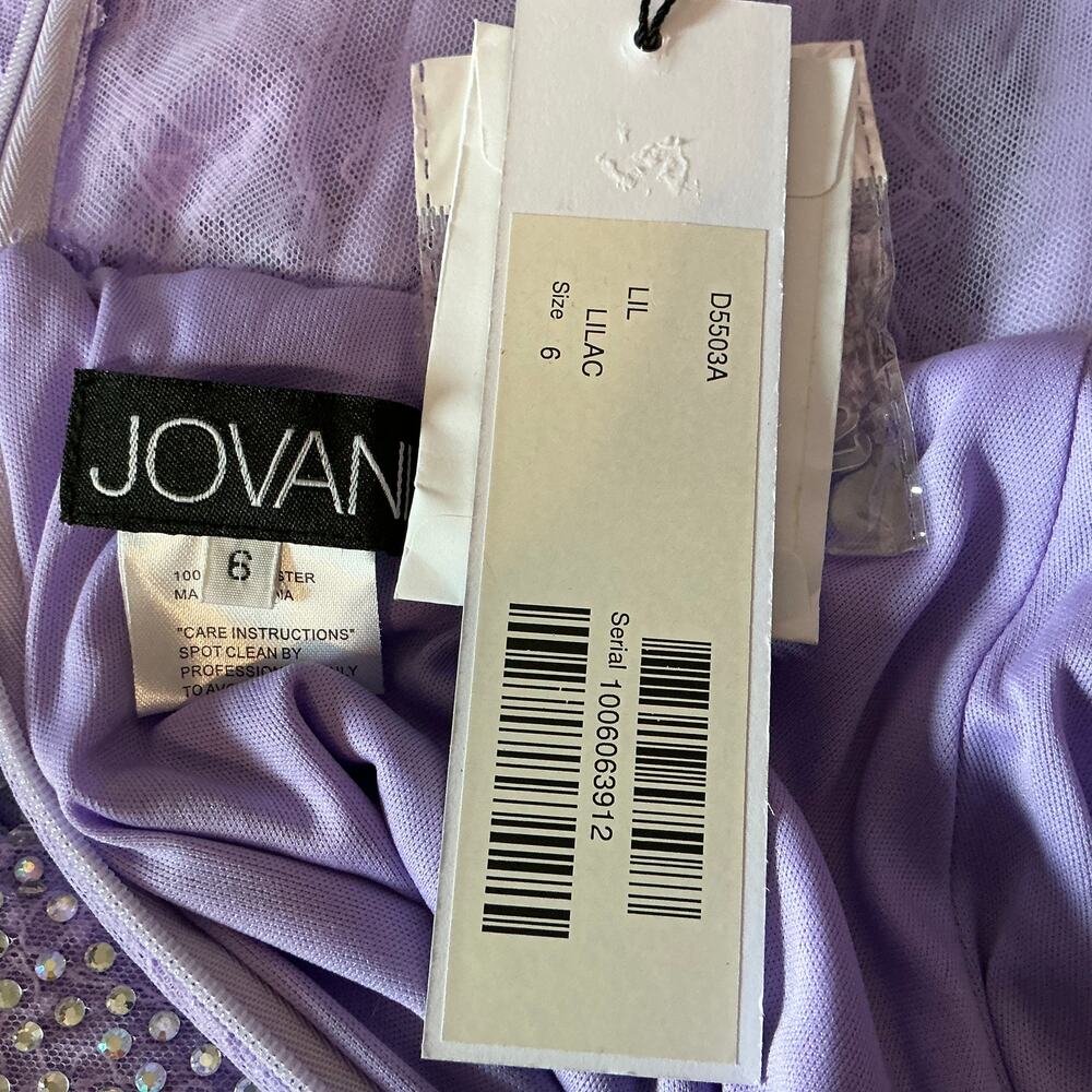 Jovani 5503 Beaded Lace Strapless Mermaid Evening Gown Lilac Purple Size 6 Dress - Picture 10 of 11